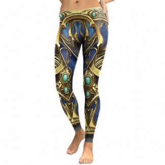 New Arrival Legginsy Damskie Zbroja Nadruk Cyfrowy Szafirowe Metalowe Plus Rozmiar Fitness Legg Spodnie Treningowe Legging