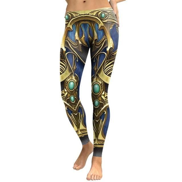 New Arrival Legginsy Damskie Zbroja Nadruk Cyfrowy Szafirowe Metalowe Plus Rozmiar Fitness Legg Spodnie Treningowe Legging