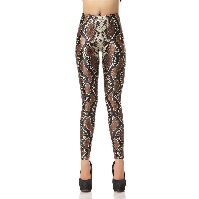 New Design Moda 3d Digital Snakeskin Leg Slim Legg Drukowane Damskie Legginsy Damskie Spodnie