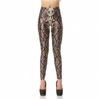 New Design Moda 3d Digital Snakeskin Leg Slim Legg Drukowane Damskie Legginsy Damskie Spodnie