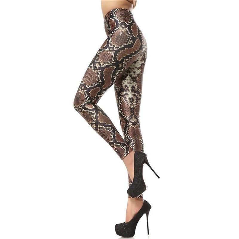 New Design Moda 3d Digital Snakeskin Leg Slim Legg Drukowane Damskie Legginsy Damskie Spodnie