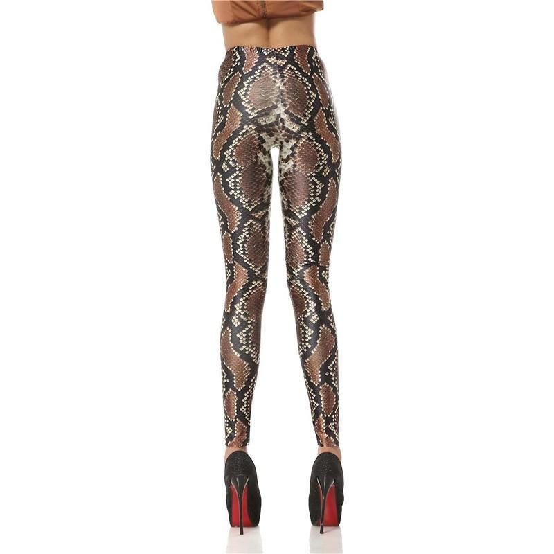 New Design Moda 3d Digital Snakeskin Leg Slim Legg Drukowane Damskie Legginsy Damskie Spodnie