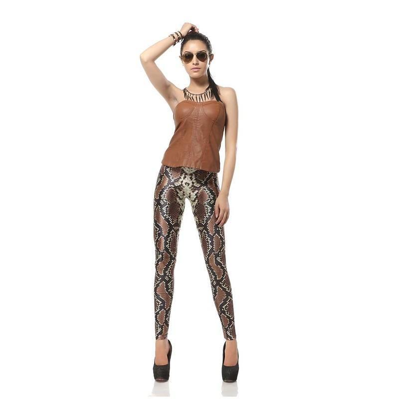 New Design Moda 3d Digital Snakeskin Leg Slim Legg Drukowane Damskie Legginsy Damskie Spodnie