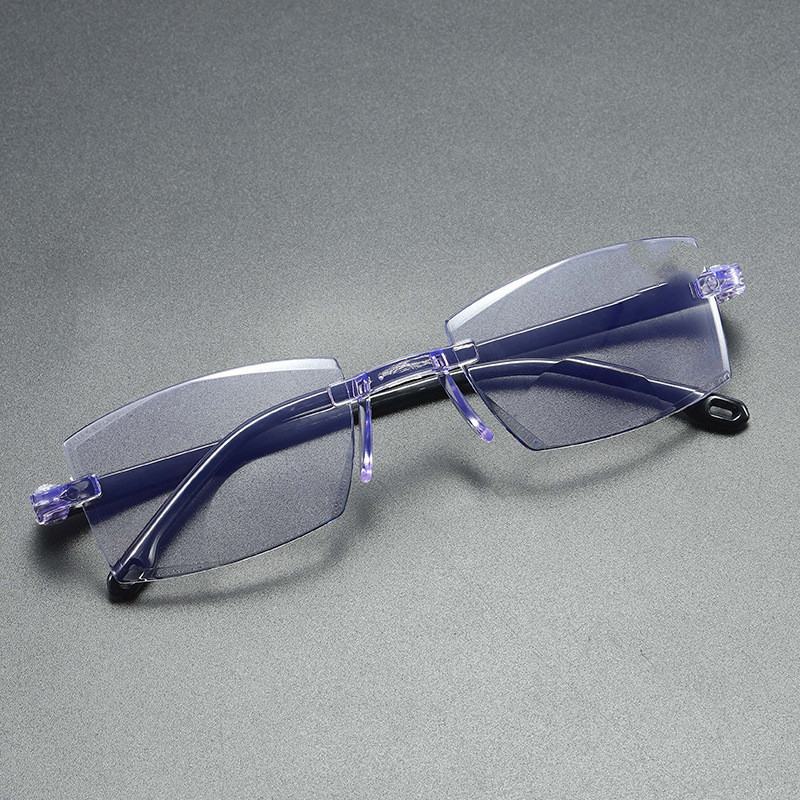 Nowe Bezramowe Okulary Do CZytania Z Diamentową Krawędzią Moda Anti-blue Light