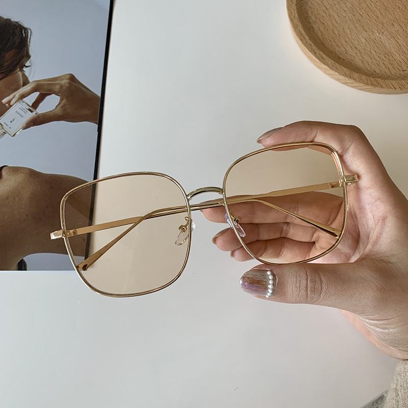 Nowe Okulary Przeciwsłoneczne Okulary Duże Kwadratowe Metalowe Okulary Przeciwsłoneczne