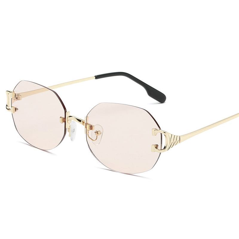Nowe Owalne Bezramkowe Okulary Przeciwsłoneczne Dla Mężczyzn I Kobiet
