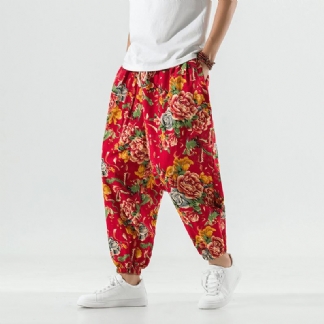 Oddychające Bawełniane I Lniane Spodnie Typu Casual Plus Size Harem Pants