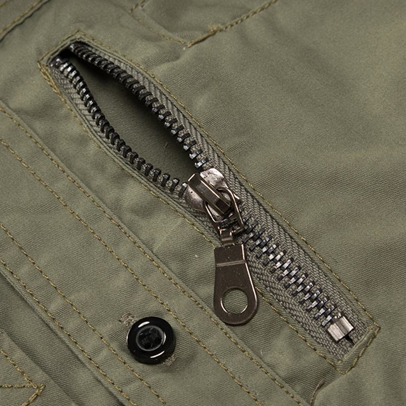 Outdoor Military Style Chest Zipper Pocket Long Sleeve Lapel Bawełniana Koszula Robocza Dla Mężczyzn