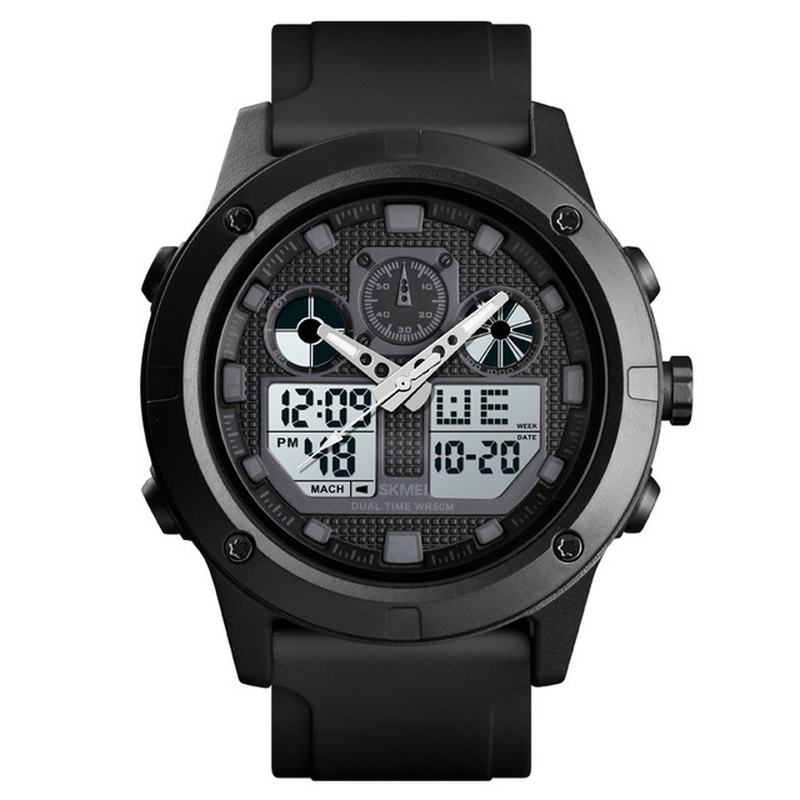 Outdoor Sports 50m Wodoodporny Chronograf Stoper Cyfrowy Zegarek Męski Zegarek