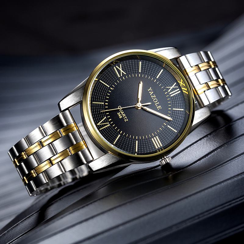 Pełna Stalowa Moda Męska W Stylu Biznesowym Luminous Display Zegarek Kwarcowy