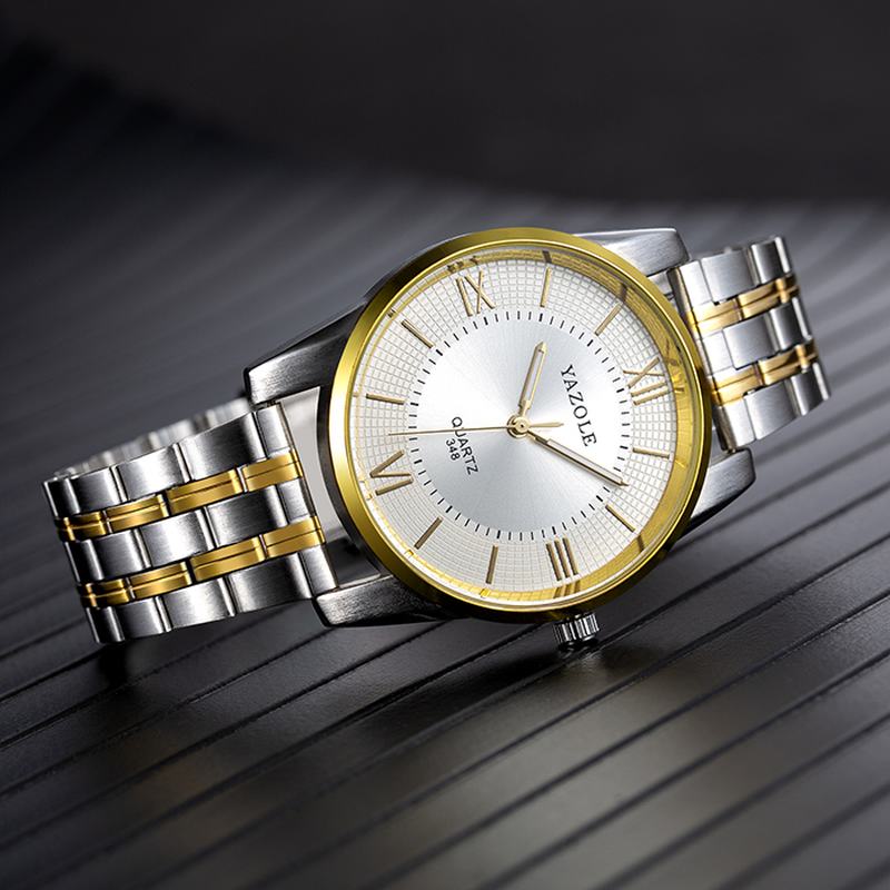 Pełna Stalowa Moda Męska W Stylu Biznesowym Luminous Display Zegarek Kwarcowy
