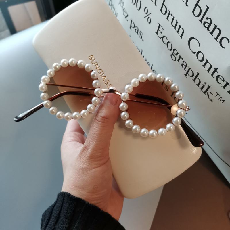 Perłowe Ręcznie Robione Okulary Przeciwsłoneczne Dla Dzieci