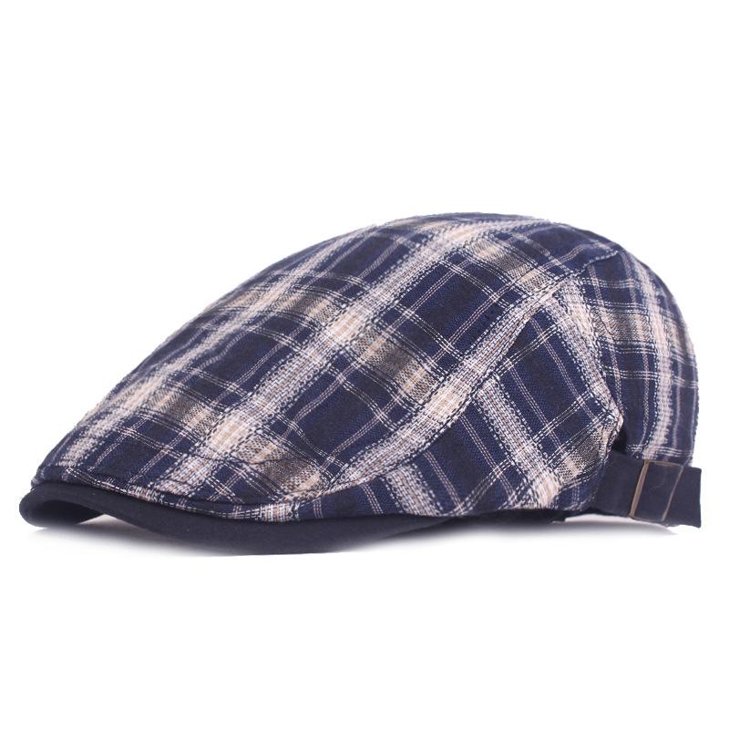 Plaid Beret Damski Letni Cienki Oddychający Kapelusz Przeciwsłoneczny Młodzieżowy Kapelusz Przeciwsłoneczny Podróżny Kapelusz Z Kaczkim Językiem Modny Męski Kapelusz