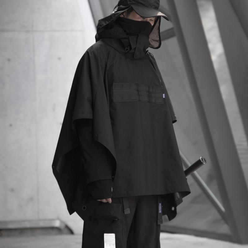 Płaszcz Dark Ninja Shawl Outdoor Wiatroszczelna Kurtka Przeciwdeszczowa I Śnieżna