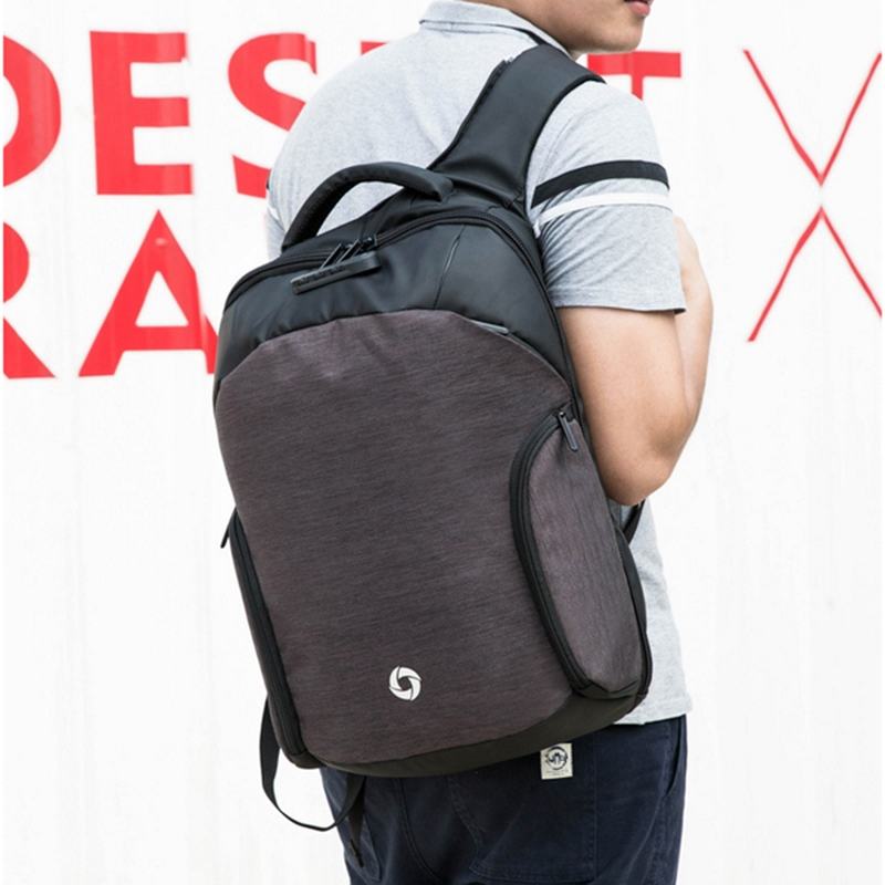 Plecak Ładujący Usb Casual Anti-theft Computer Bag Z Przeciwdeszczową Osłoną I Zamkiem Szyfrowym
