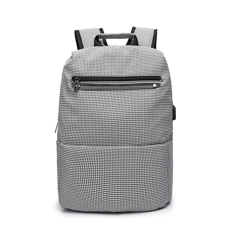 Plecak Na Co Dzień Na Komputer Z Ładowaniem Usb Oxford Plaid Backpack