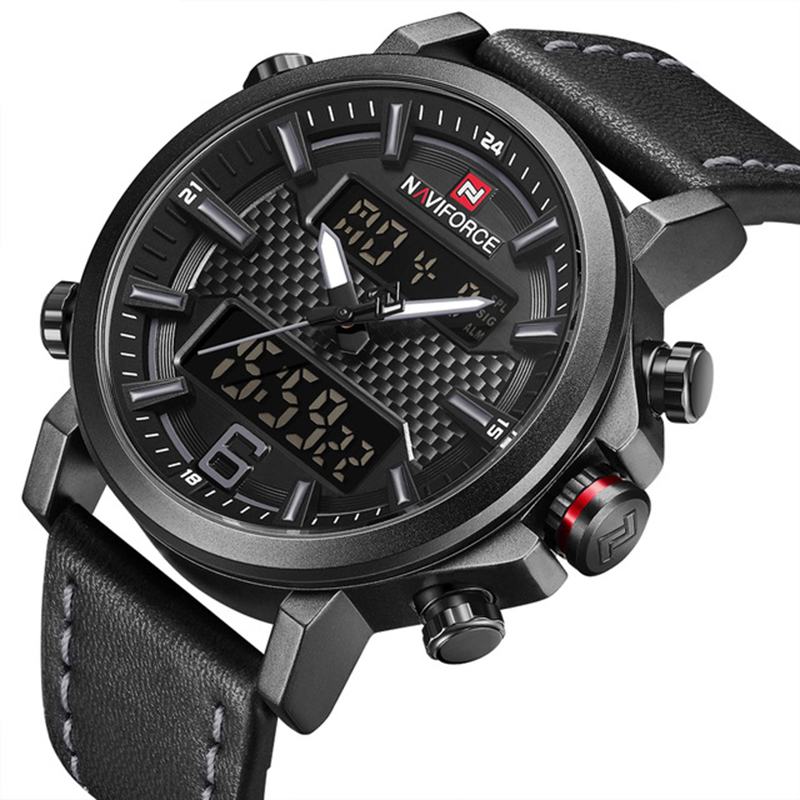 Podwójny Wyświetlacz Cyfrowy Zegarek Luminous Display Kalendarz Alarmowy Outdoor Sport Watch