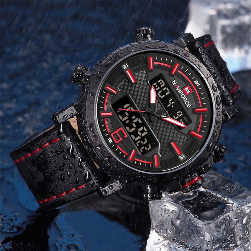 Podwójny Wyświetlacz Cyfrowy Zegarek Luminous Display Kalendarz Alarmowy Outdoor Sport Watch