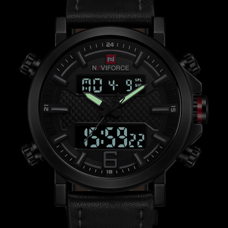 Podwójny Wyświetlacz Cyfrowy Zegarek Luminous Display Kalendarz Alarmowy Outdoor Sport Watch