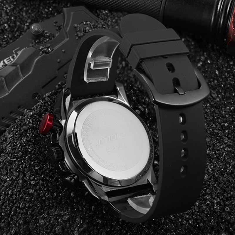 Podwójny Wyświetlacz Cyfrowy Zegarek Męski Chronograf Alarm Luminous Display Moda Sport Watch