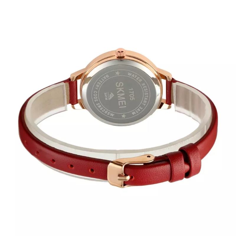 Prosty Zegarek Damski Kreatywny Wyświetlacz Daty Skórzany Pasek Moda Lady Quartz Watch