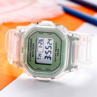 Przezroczysty Pasek Świeży Kolor Moda Luminous Display Stoper Coupole Digital Watch