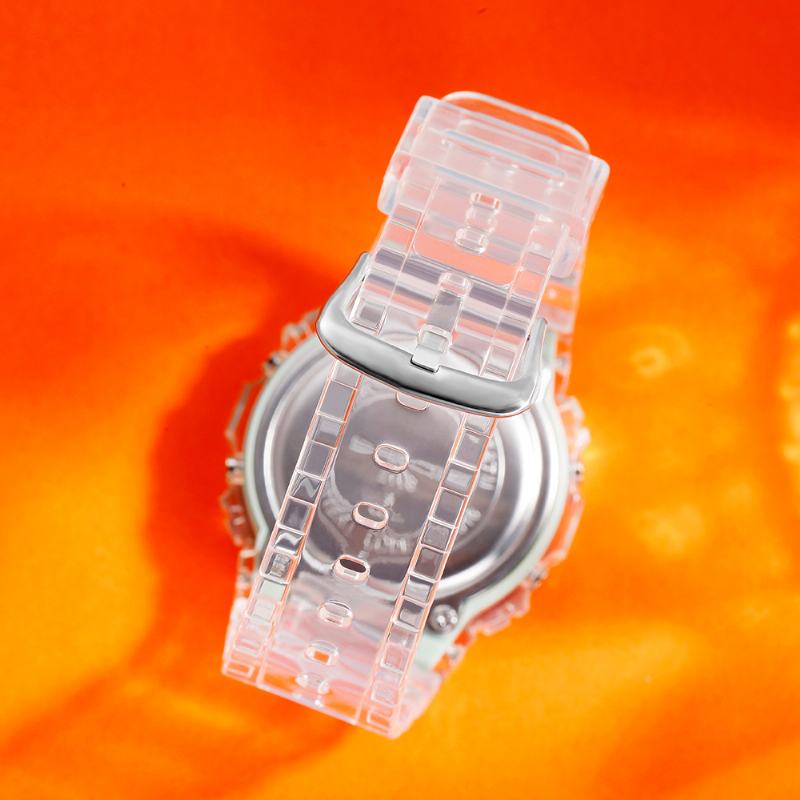 Przezroczysty Pasek Świeży Kolor Moda Luminous Display Stoper Coupole Digital Watch