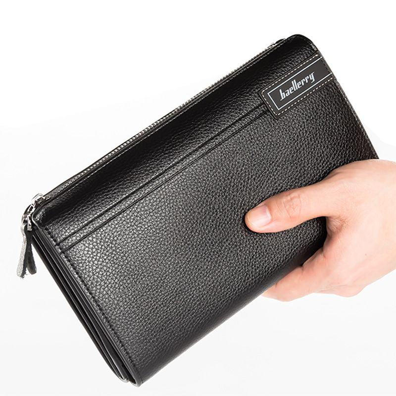 Pu Business Casual Zipper Clutch Bag 4 Portfele Na Gotówkę Dla Mężczyzn