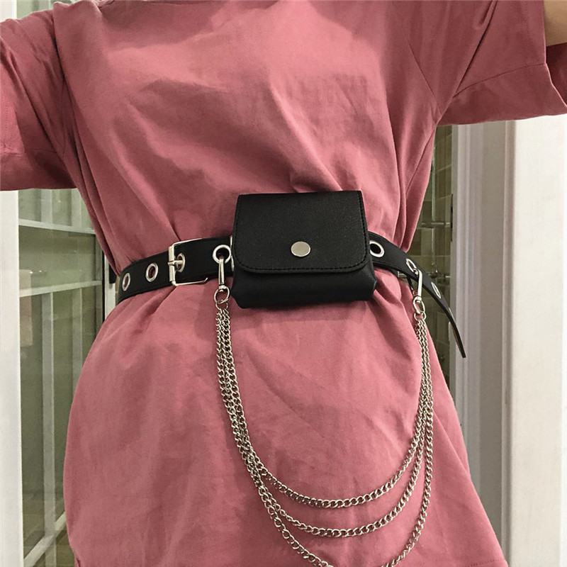 Punk Belt Female Cool Chain Belt Bag Decoration