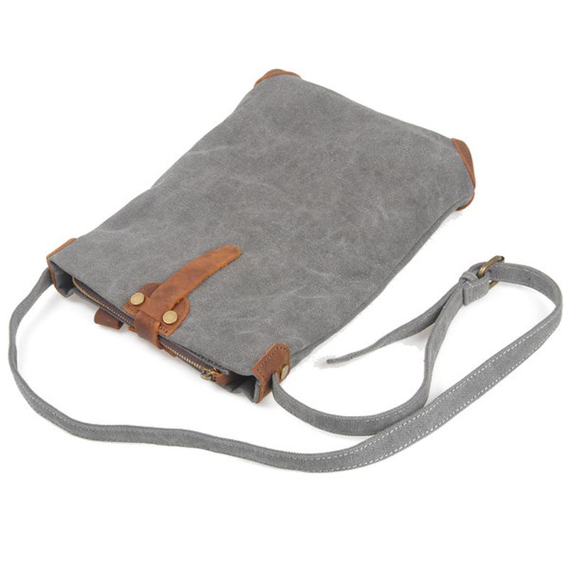 Retro Canvas Prawdziwej Skóry Messenger Torby Casual Torby Na Ramię Torby Crossbody