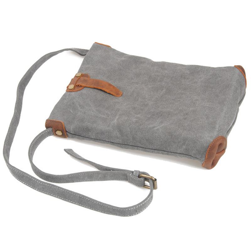 Retro Canvas Prawdziwej Skóry Messenger Torby Casual Torby Na Ramię Torby Crossbody