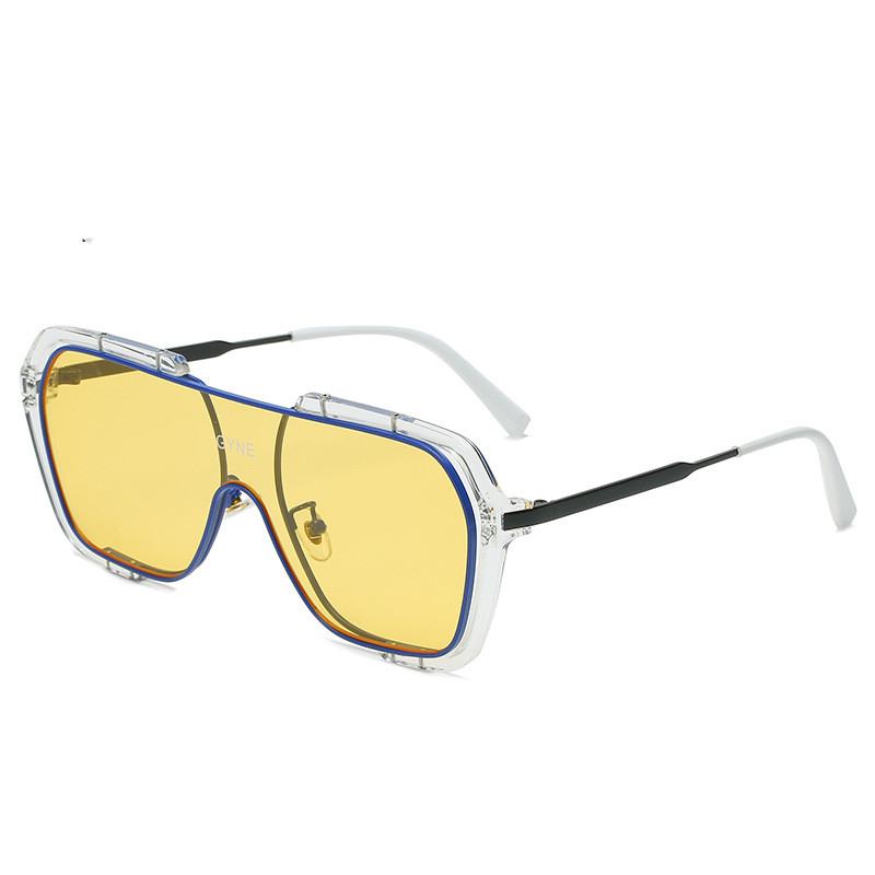 Retro Żółte Okulary Przeciwsłoneczne Ochrona Przed Promieniowaniem Uv Dla Mężczyzn Tide