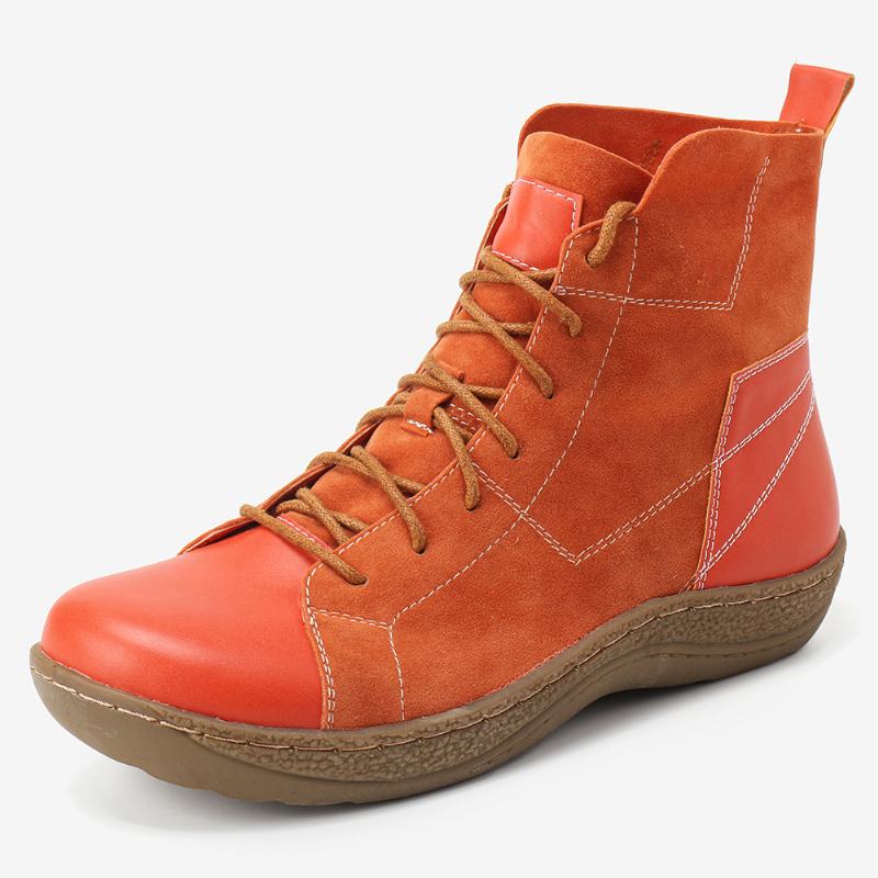 Retro Spicing Casual Lace-up Antypoślizgowe Botki