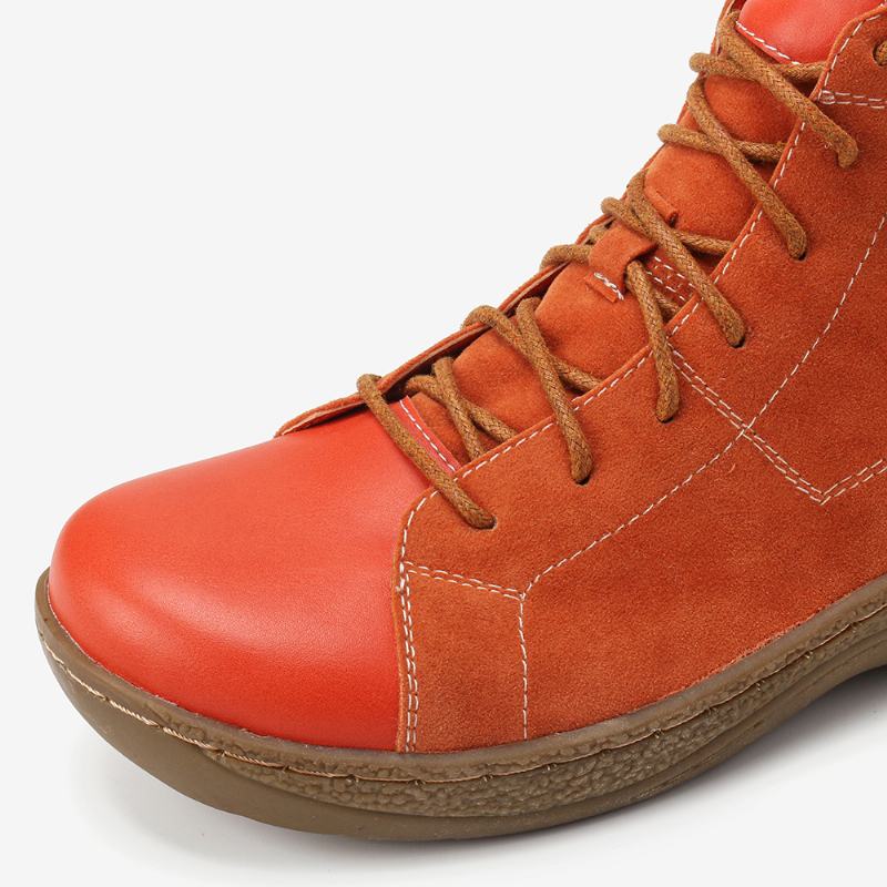 Retro Spicing Casual Lace-up Antypoślizgowe Botki