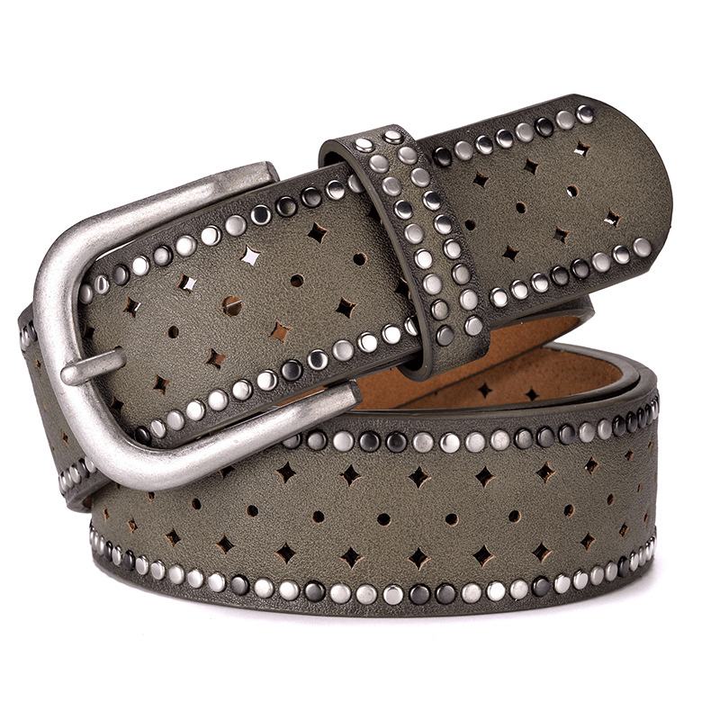 Rhinestone Nit Pin Bucklea Fshion Casual Z Paskiem Do Dżinsów