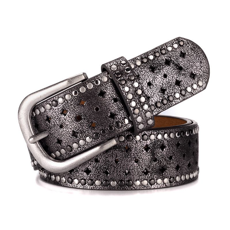 Rhinestone Nit Pin Bucklea Fshion Casual Z Paskiem Do Dżinsów