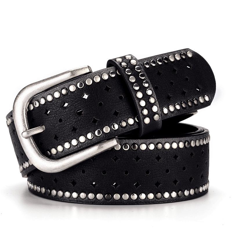 Rhinestone Nit Pin Bucklea Fshion Casual Z Paskiem Do Dżinsów