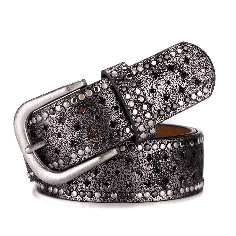 Rhinestone Nit Pin Bucklea Fshion Casual Z Paskiem Do Dżinsów