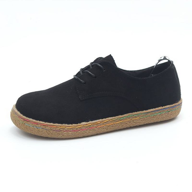 Rozmiar Us 5-11 Damskie Lace Up Casual Okrągłe Toe Wygodne Płaskie Mokasyny