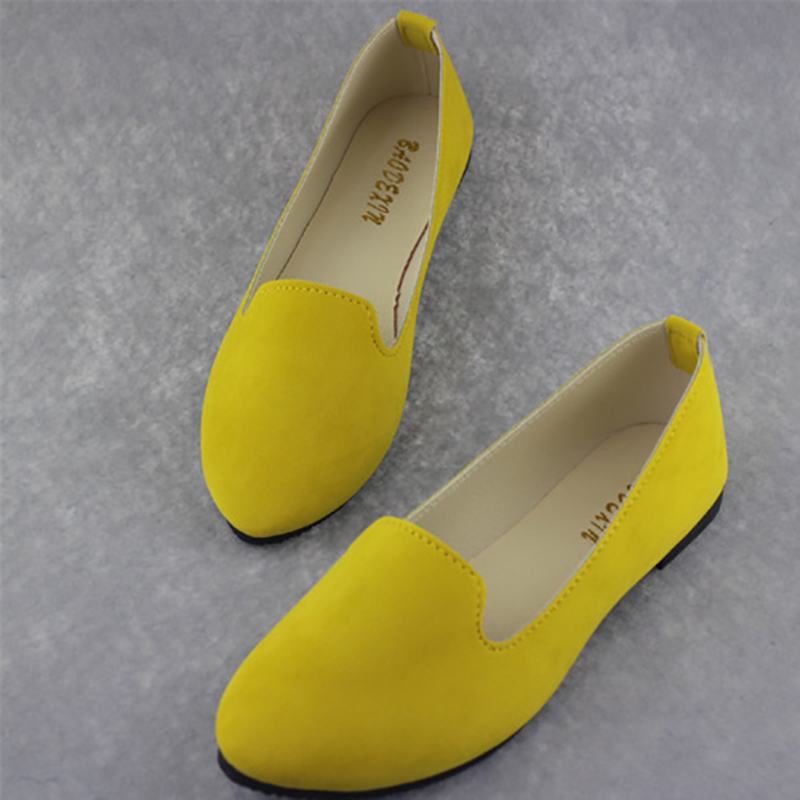 Rozmiar Us 5-11 Kobiety Mieszkania Wygodne Casual Slip On Pointed Toe Zamszowe Płaskie Mokasyny