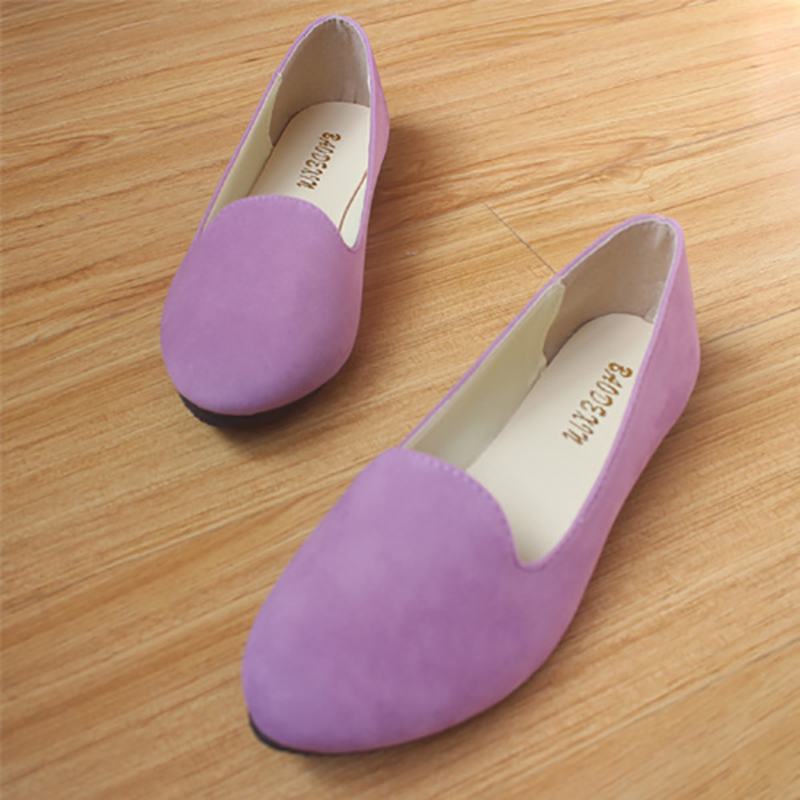 Rozmiar Us 5-11 Kobiety Mieszkania Wygodne Casual Slip On Pointed Toe Zamszowe Płaskie Mokasyny