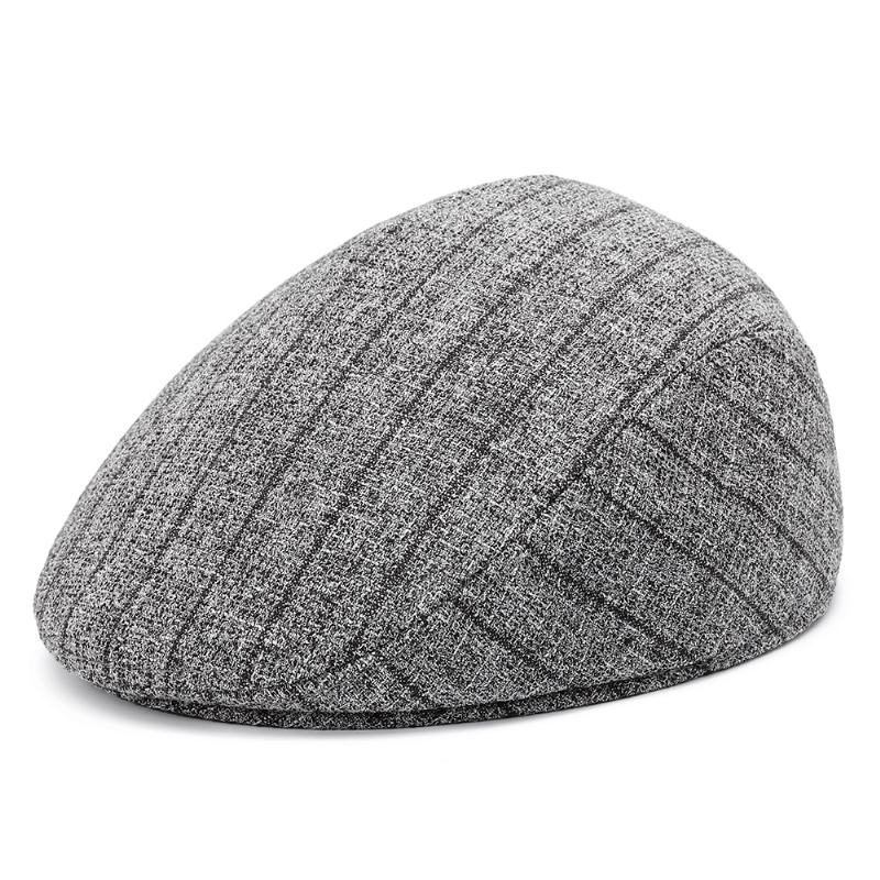 S / M / L Stripe Dad Casual Beret W Średnim Wieku Wygodne Lniane CZapki Old Man Forward