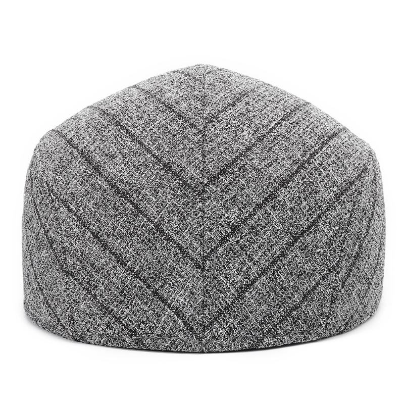 S / M / L Stripe Dad Casual Beret W Średnim Wieku Wygodne Lniane CZapki Old Man Forward