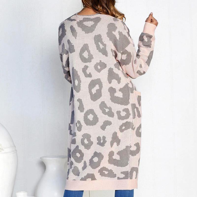 Sexy Leopard Printed Cardigan Sweter Kobiet 2018 Jesień Zima Sweter Harajuku Sweter Z Długim Rękawem Sweter Sueter Mujer