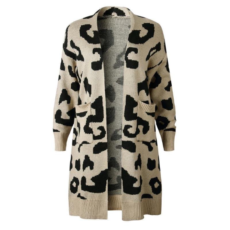 Sexy Leopard Printed Cardigan Sweter Kobiet 2018 Jesień Zima Sweter Harajuku Sweter Z Długim Rękawem Sweter Sueter Mujer