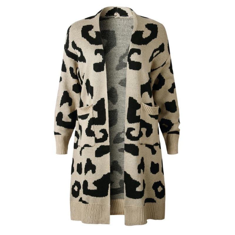 Sexy Leopard Printed Cardigan Sweter Kobiet 2018 Jesień Zima Sweter Harajuku Sweter Z Długim Rękawem Sweter Sueter Mujer