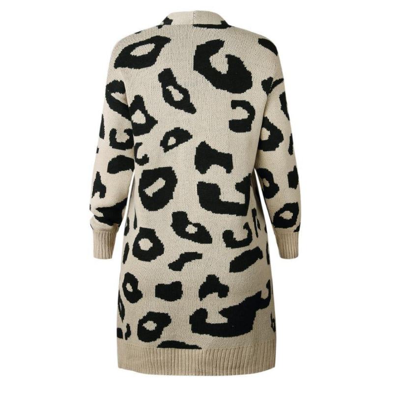 Sexy Leopard Printed Cardigan Sweter Kobiet 2018 Jesień Zima Sweter Harajuku Sweter Z Długim Rękawem Sweter Sueter Mujer