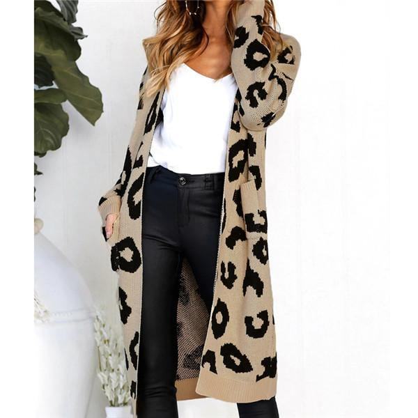 Sexy Leopard Printed Cardigan Sweter Kobiet 2018 Jesień Zima Sweter Harajuku Sweter Z Długim Rękawem Sweter Sueter Mujer