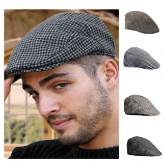 Siatkowy Wełniany Beret Dla Rodziców I Dzieci Casual Houndstooth Hat