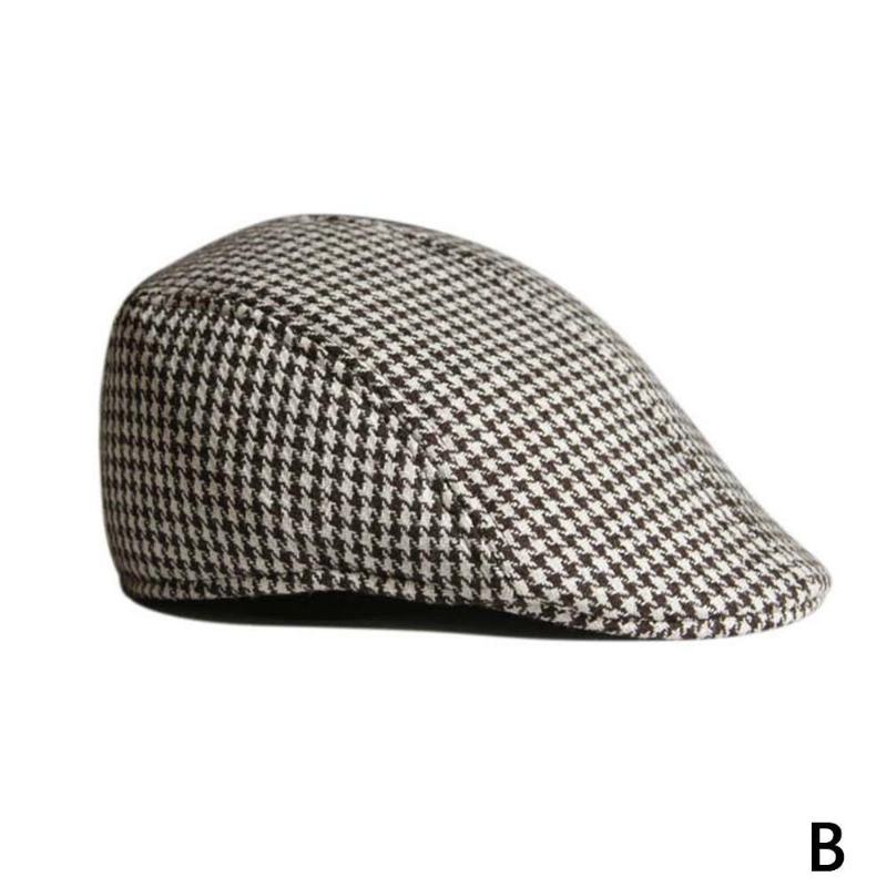 Siatkowy Wełniany Beret Dla Rodziców I Dzieci Casual Houndstooth Hat